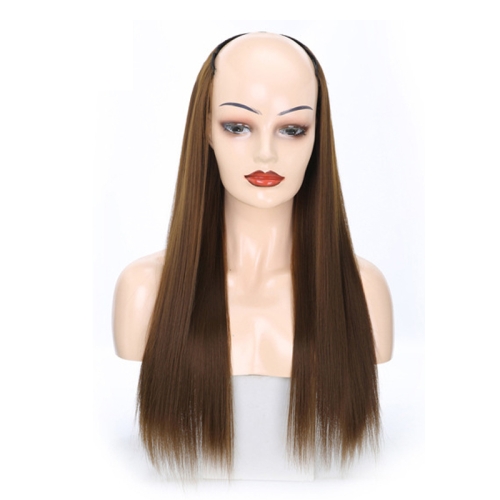 

Wig Half Headgear Long Straight Hair U-Shaped Wig Headgear, Colour: 9.US-8#