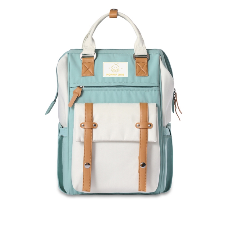 

Portable Double-Shoulder Large-Capacity Mother And Baby Bag Diaper Bag, Size: One Size(Green Creamy-white)