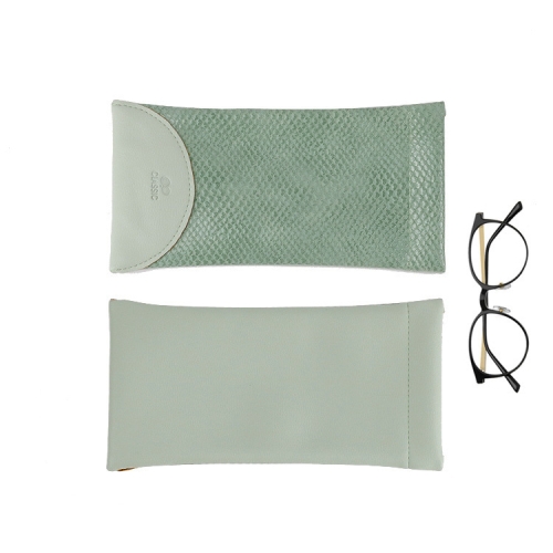 

3 PCS Snake Print PU Elastic Leather Sunglasses Bag Myopia And Presbyopic Glasses Bag(Light Green)