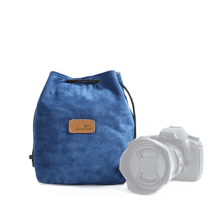 

S.C.COTTON Liner Shockproof Digital Protection Portable SLR Lens Bag Micro Single Camera Bag Square Blue L