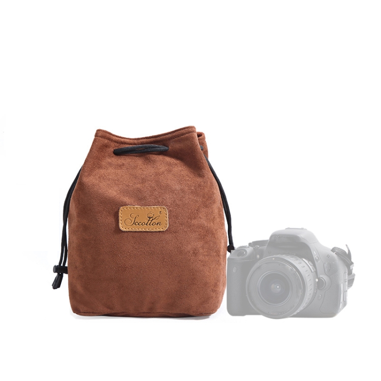 

S.C.COTTON Liner Shockproof Digital Protection Portable SLR Lens Bag Micro Single Camera Bag Square Brown M