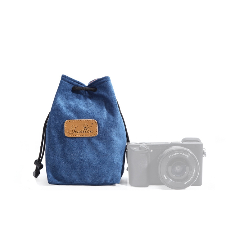 

S.C.COTTON Liner Shockproof Digital Protection Portable SLR Lens Bag Micro Single Camera Bag Square Blue S