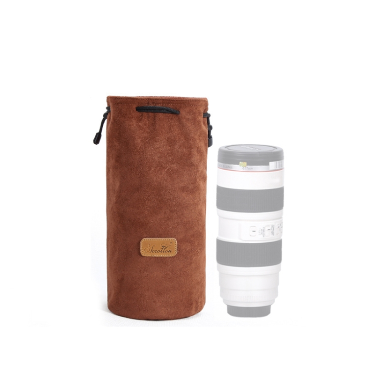 

S.C.COTTON Liner Shockproof Digital Protection Portable SLR Lens Bag Micro Single Camera Bag Round Brown L
