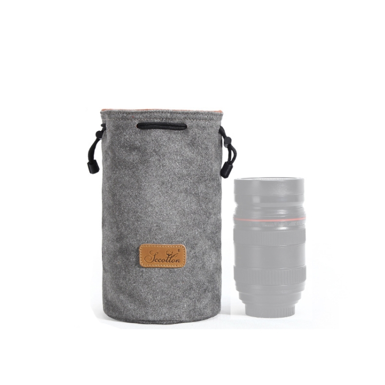 

S.C.COTTON Liner Shockproof Digital Protection Portable SLR Lens Bag Micro Single Camera Bag Round Gray M