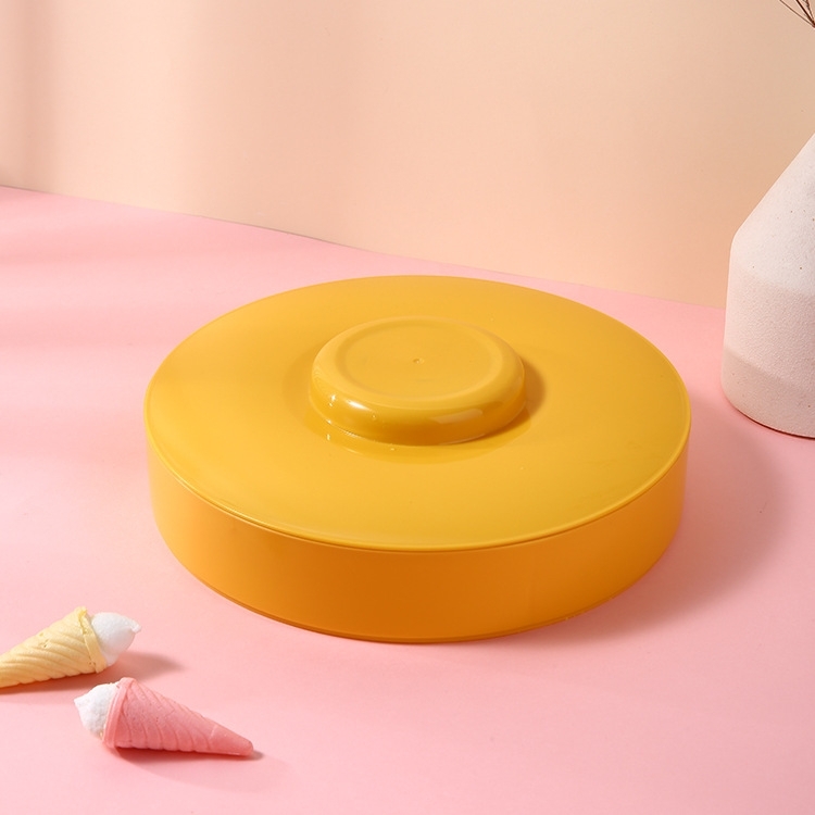 

Plastic Fruit Tray With Lid Living Room Household Dried Fruit Box, Specification: One Layer (Yellow)