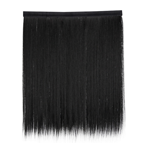 

8261Z-1 Long Straight Hair Detachable Hat Wig Autumn And Winter Lamb Hat Wig(Black)
