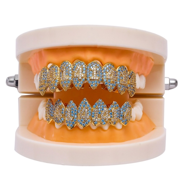 

Halloween Vampire 8 Zircon Hip Hop Braces, Colour: Gold Suit