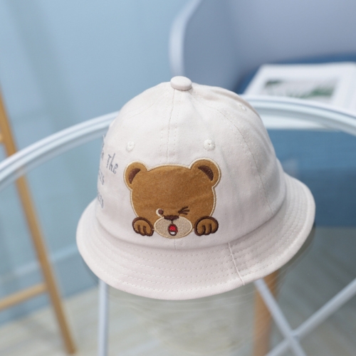

MZ8871 Cartoon Little Bear Pattern Children Basin Hat Baby Fisherman Hat, Size: Around 46cm(Beige)
