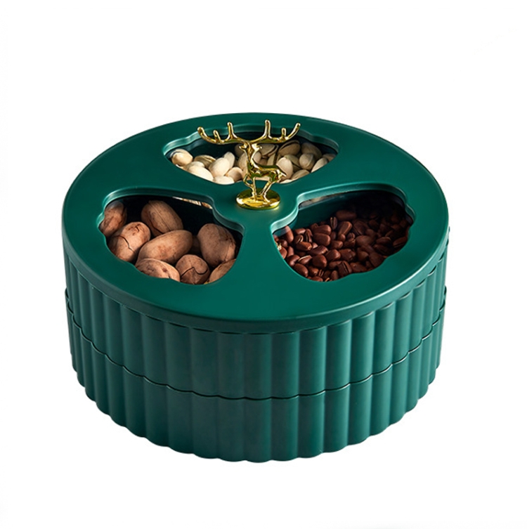 

Home Living Room Candy Tray Creative Light Luxury Divided Grid Dried Fruit Tray,Style: 2 Layers (Green)