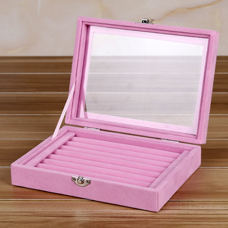 

Multifunctional Flannel Jewelry Box Jewelry Storage Display Packaging Box(Pink 02)