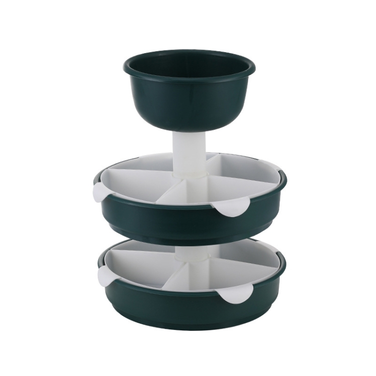 

Hot Pot Platter Rotating Sub-Divided Drain Basket Fruit And Vegetable Cleaning Basket,Style: Three-layer (Mint Green)