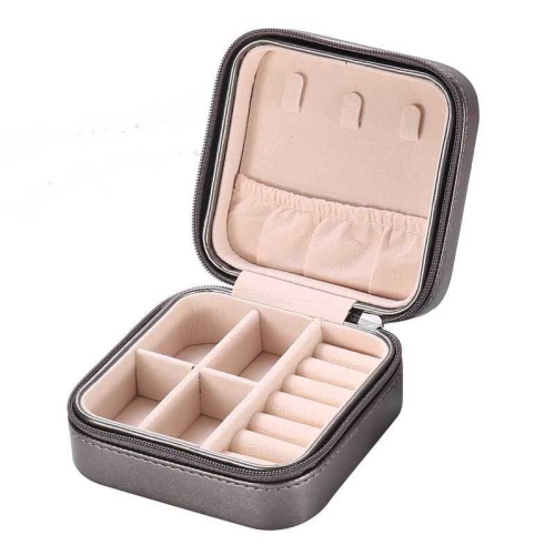 

2 PCS Portable Jewelry Storage Box Earrings Ring Jewelry Box(Gun Black)