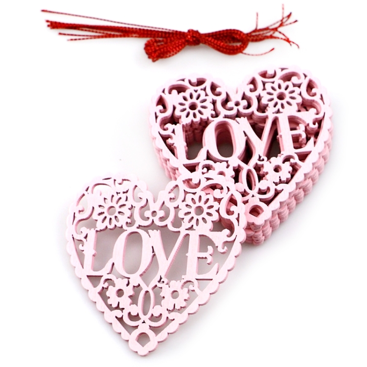 

2 Packs Valentines Day Wedding Supplies Hollow Love Decoration Small Pendant JM01769