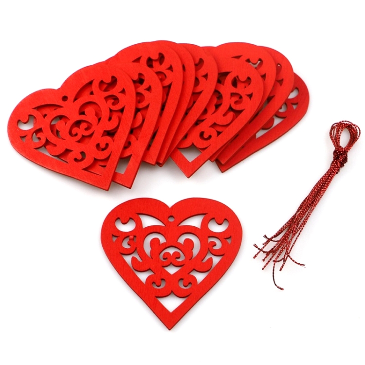 

2 Packs Valentines Day Wedding Supplies Hollow Love Decoration Small Pendant JM01770