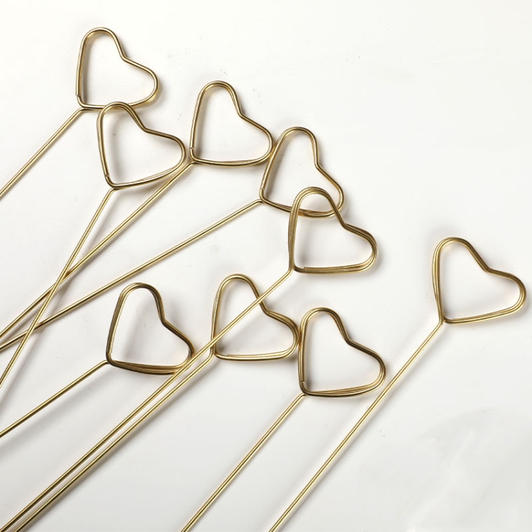 

4 PCS Metal Flower Insert Greeting Card Korean Metal Card Holder Bouquet Packaging Materials(Love)