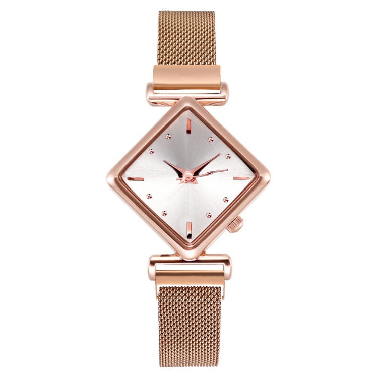 

2 PCS Ladies Diamond Dial Quartz Watch, Colour: Rose Gold White