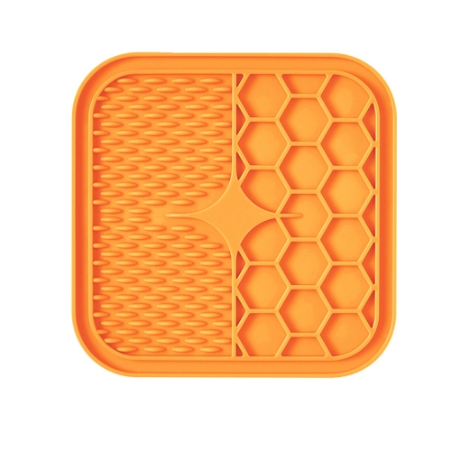 

A012 Silicone Pet Sucker Licking Pad Anti-Choking Slow Food Bowl, Specification: Small(Orange)