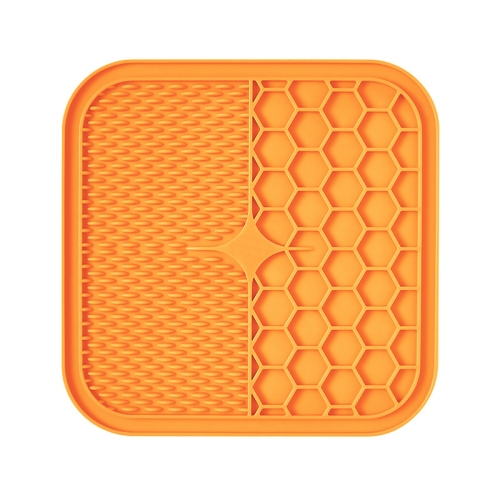 

A012 Silicone Pet Sucker Licking Pad Anti-Choking Slow Food Bowl, Specification: Large(Orange)