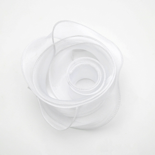 

2 PCS Fishtail Yarn Ribbon Flower Packaging Material Snow Yarn Ribbon(Pearl white (4 cm wide. 9 m long))