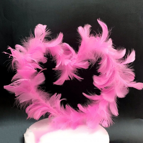 

5 PCS Variety Of Feather Cake Dessert Decoration Pink
