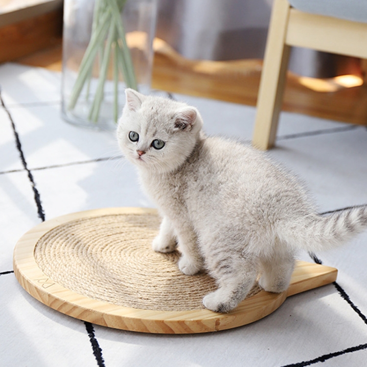 

Handmade Sisal Solid Wood Durable Cat Grinding Claw Board Toy, Size: 42x39cm(Wood Color)
