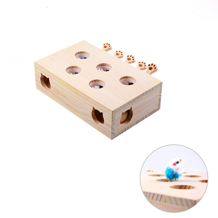 

Hamster And Cat Toys Solid Wood Cat Supplies, Colour: Five-hole Hairy Mouse