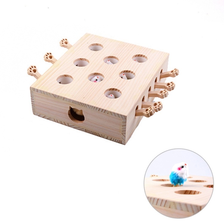 

Hamster And Cat Toys Solid Wood Cat Supplies, Colour: Eight-hole Hairy Mouse