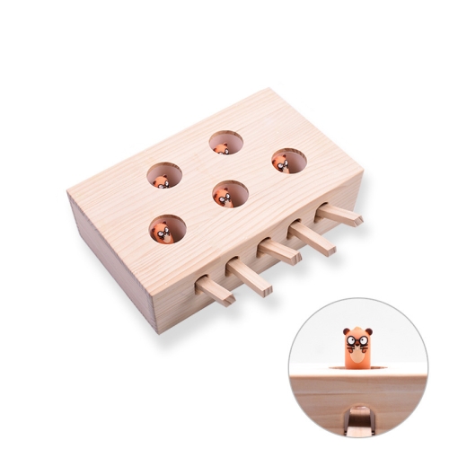 

Hamster And Cat Toys Solid Wood Cat Supplies, Colour: Five-hole Doll