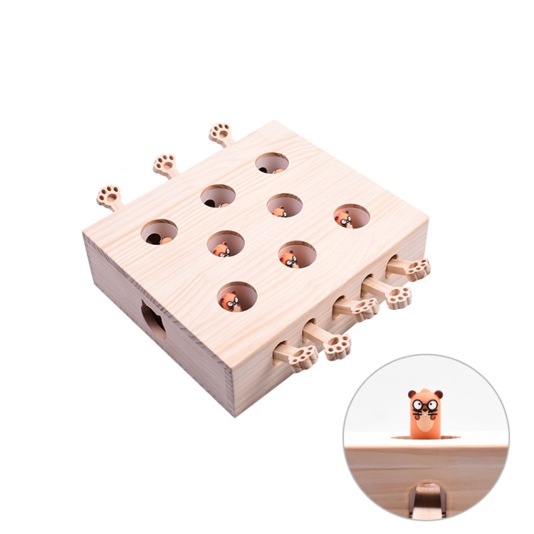 

Hamster And Cat Toys Solid Wood Cat Supplies, Colour: Eight-hole doll
