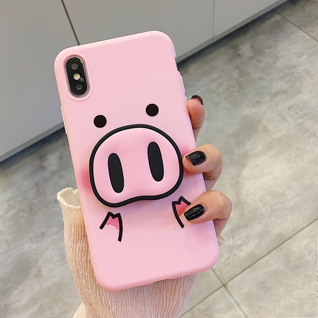 

Cute Cartoon Funny Pig Nose TPU Soft Phone Case For iphoneXR