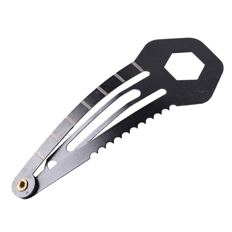 

10 PCS 8 in 1 Multifunctional Hair Clip Outdoor Self-Defense First Aid Tool(Black)