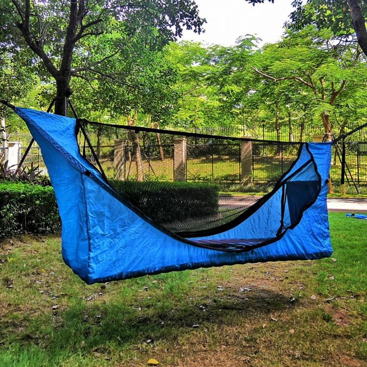 

Mosquito Net Hammock Set Outdoor Anti-Mosquito Rainproof Floating Tent(Blue)
