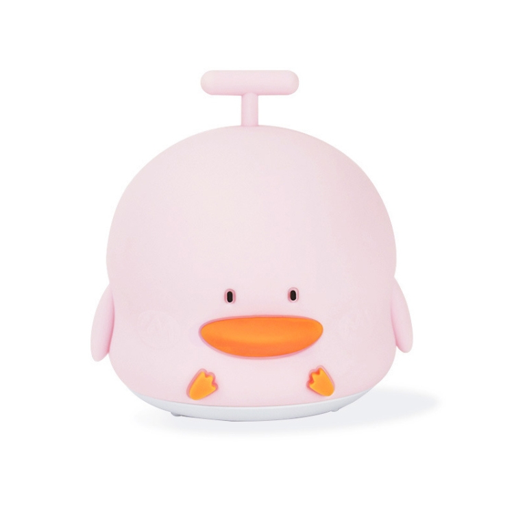 

LJC-114 Cartoon Duck Voice Silicone Night Light USB Portable Children Bedroom Pat Light(Pink )