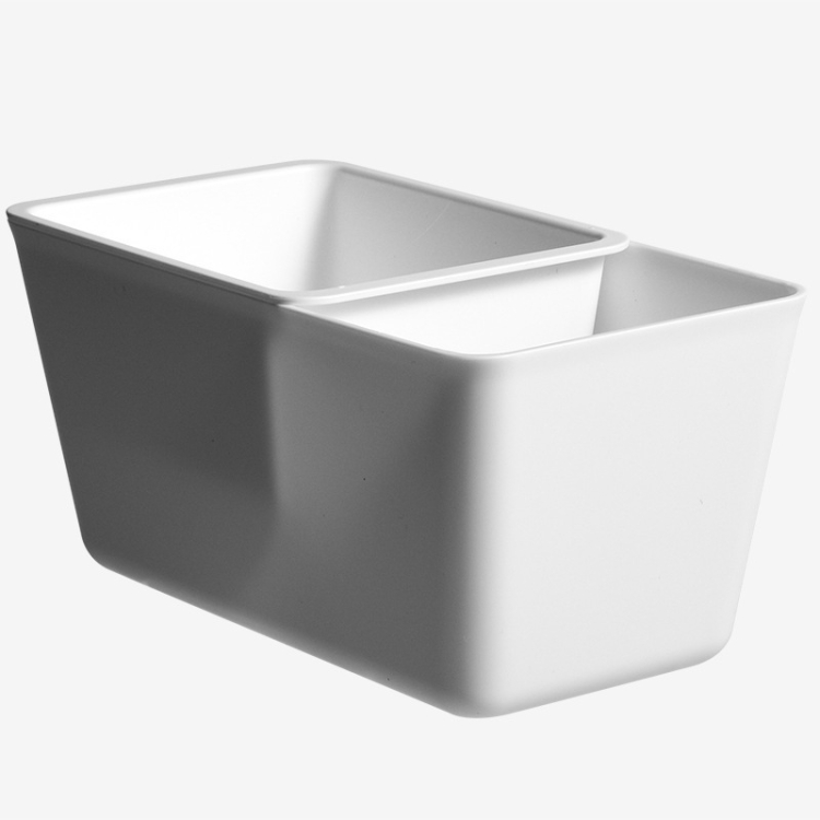 

Split Snack Fruit Tray Home Double-Layer Removable Storage Box(White)