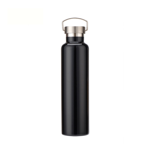 

304 Vacuum Stainless Steel Vacuum Flask Double-Layer Large-Capacity Outdoor Water Bottle Mountaineering Sports Bottle, Capacity: 500ml(Black)