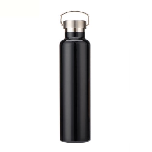 

304 Vacuum Stainless Steel Vacuum Flask Double-Layer Large-Capacity Outdoor Water Bottle Mountaineering Sports Bottle, Capacity: 750ml(Black)