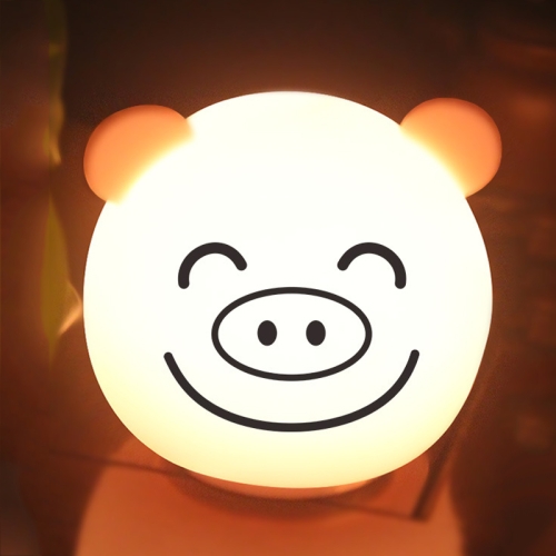 

Home Silicone Cute Pet Night Light Eye Protection Pat Sensor Light(Pig)