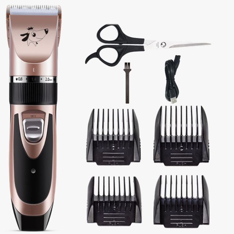 

Pet Hair Remover Electric Shaving Haircut Set, Specification: Rose Gold+Scissors
