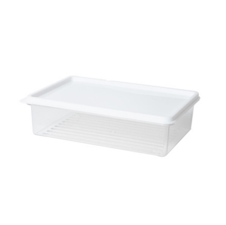 

2 PCS Refrigerator Storage Fresh-Keeping Box Kitchen Can Be Stacked With Frozen Fruit Sealed Box, Size: Large(White)