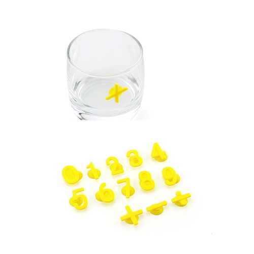 

3 Sets Silicone Number Suction Cup Wine Glass Marker(Yellow)