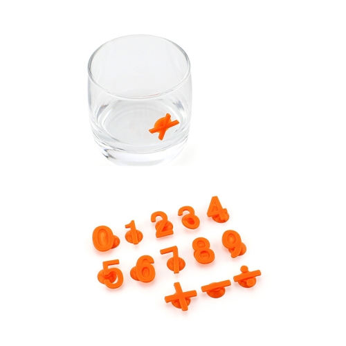 

3 Sets Silicone Number Suction Cup Wine Glass Marker(Orange)