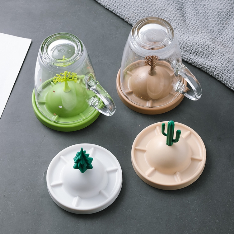 

2 Sets Drain Coaster Cover Three-Dimensional Plant Multifunctional Dust-Proof Cover Glass Storage Rack