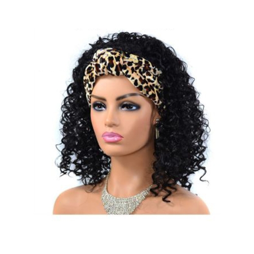 

Headscarf Wig Black Gradient Small Curly Wig Explosive Headgear, Colour: 13.TJH6-1B#