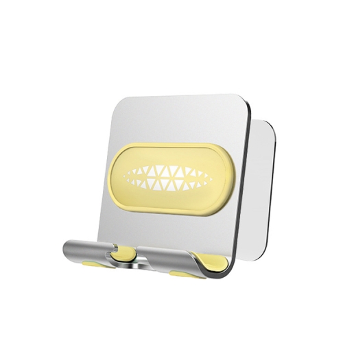 

2 PCS Wall-Mounted Mobile Phone Holder Creative Sticking Multifunctional Storage Rack, Colour: Metal Silver+Yellow B10