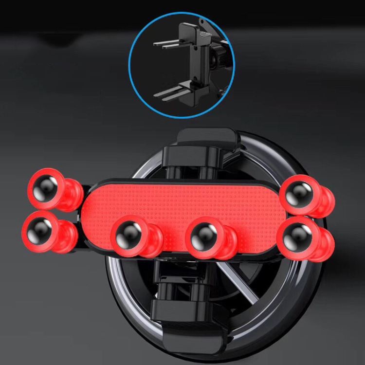 

Car Holder Mobile Phone Navigation Automatic Retractable Gravity Car Holder(Red Round Air Rutlet)