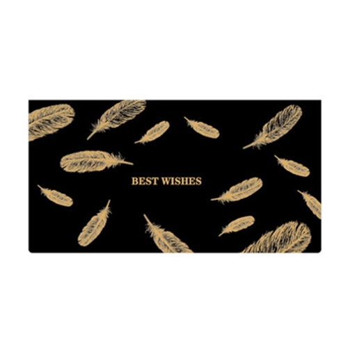 

12 PCS Black Bronzing Greeting Card Holiday High-End Golden Blessing Greeting Card With Envelope(Feather)