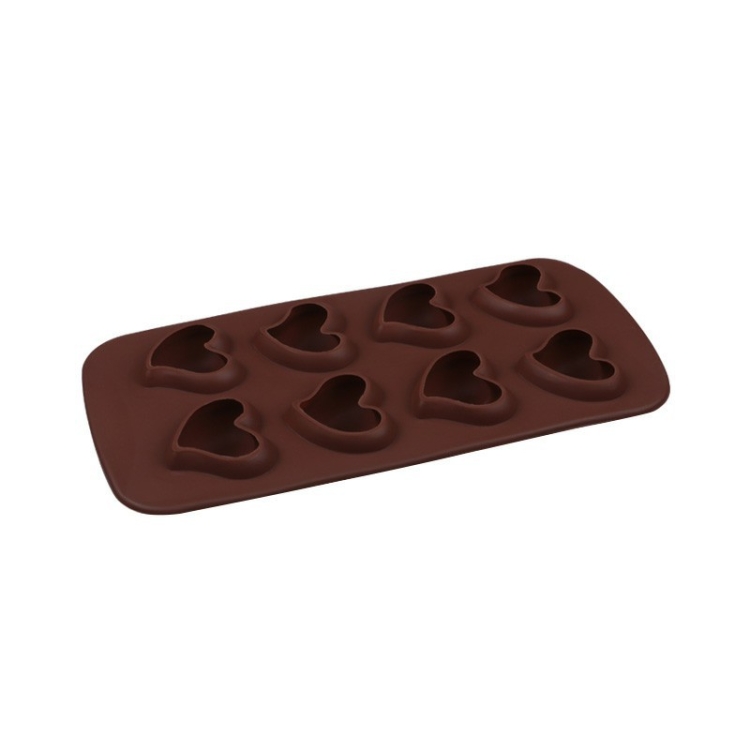 

2 PCS Creative Silicone Ice Tray Mold 8 Continuous Mould Home-Made DIY Ice Tray Box, Style: Heart-shaped (Brown)