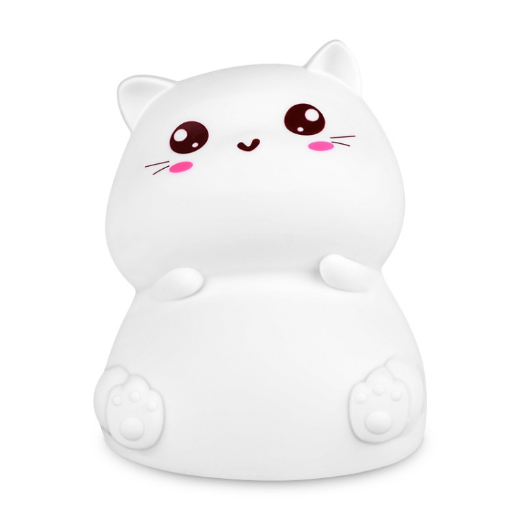 

USB Silicone Cat Night Light Bedside Sleep Pat Sensor Light(Lovely)