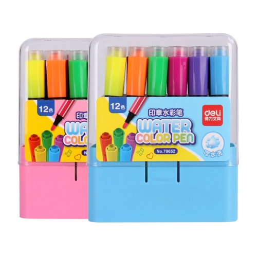 

2 PCS Deli 12/24/36 Ribbon Seal Watercolor Pen Children Washable Brush, Colour: 12 Colors