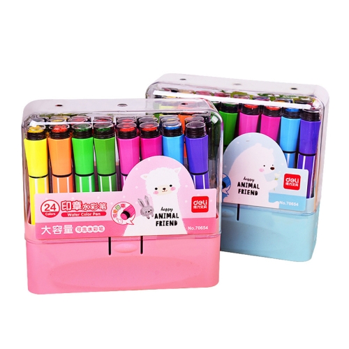 

2 PCS Deli 12/24/36 Ribbon Seal Watercolor Pen Children Washable Brush, Colour: 24 Colors